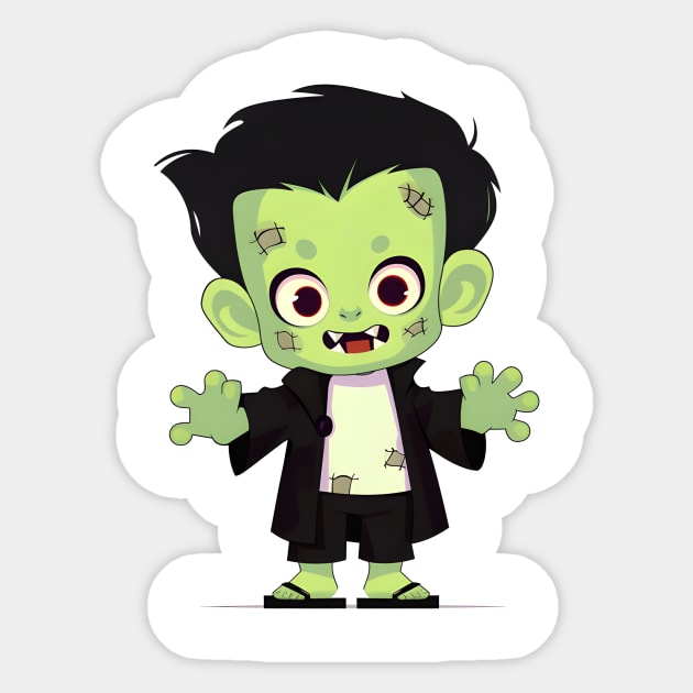 Frankenstein T-shirt Designs for Halloween Sticker by ragil_studio